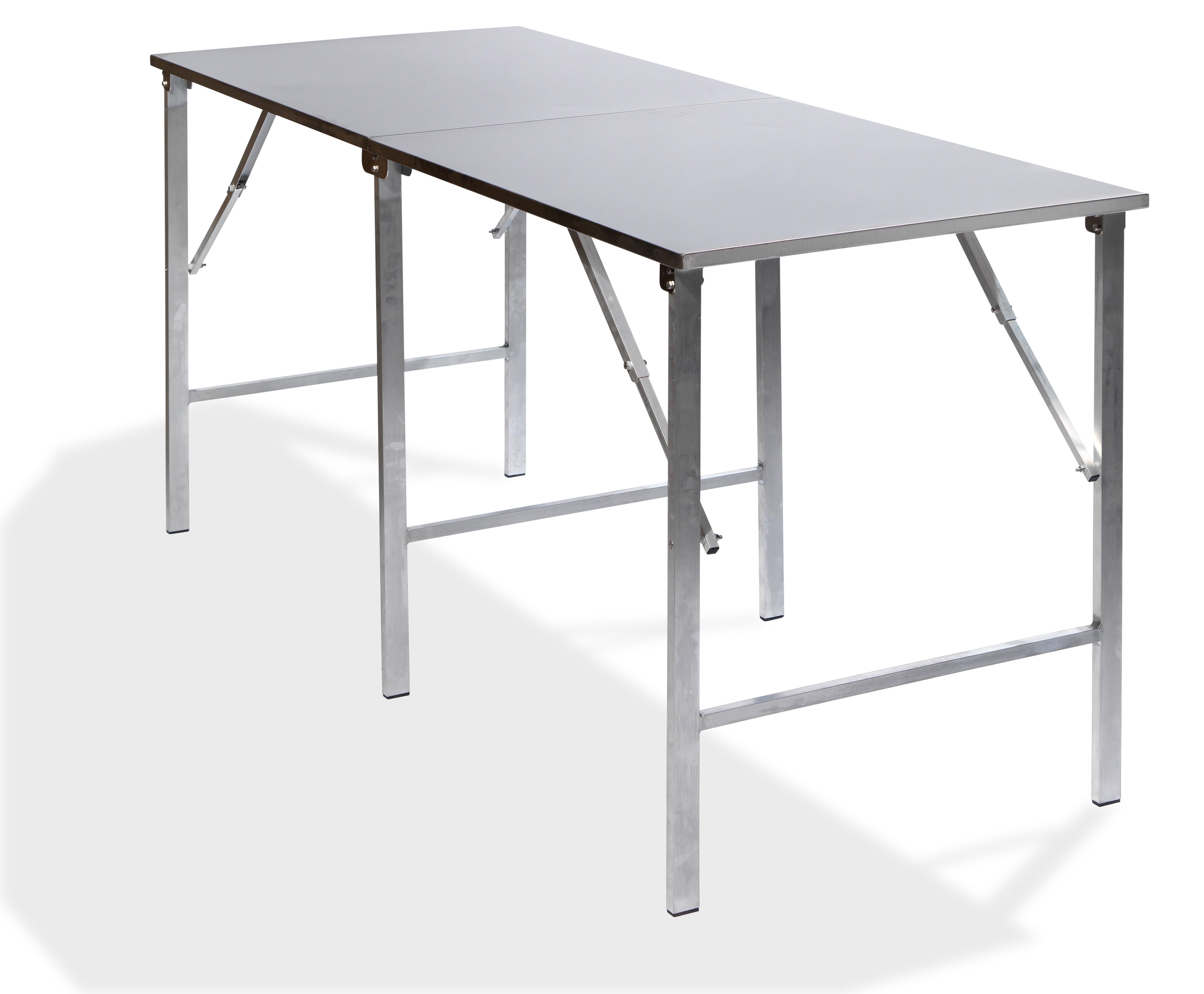 Edelstahl Arbeitstisch, extra lang I (210 x 80 x 97 cm)