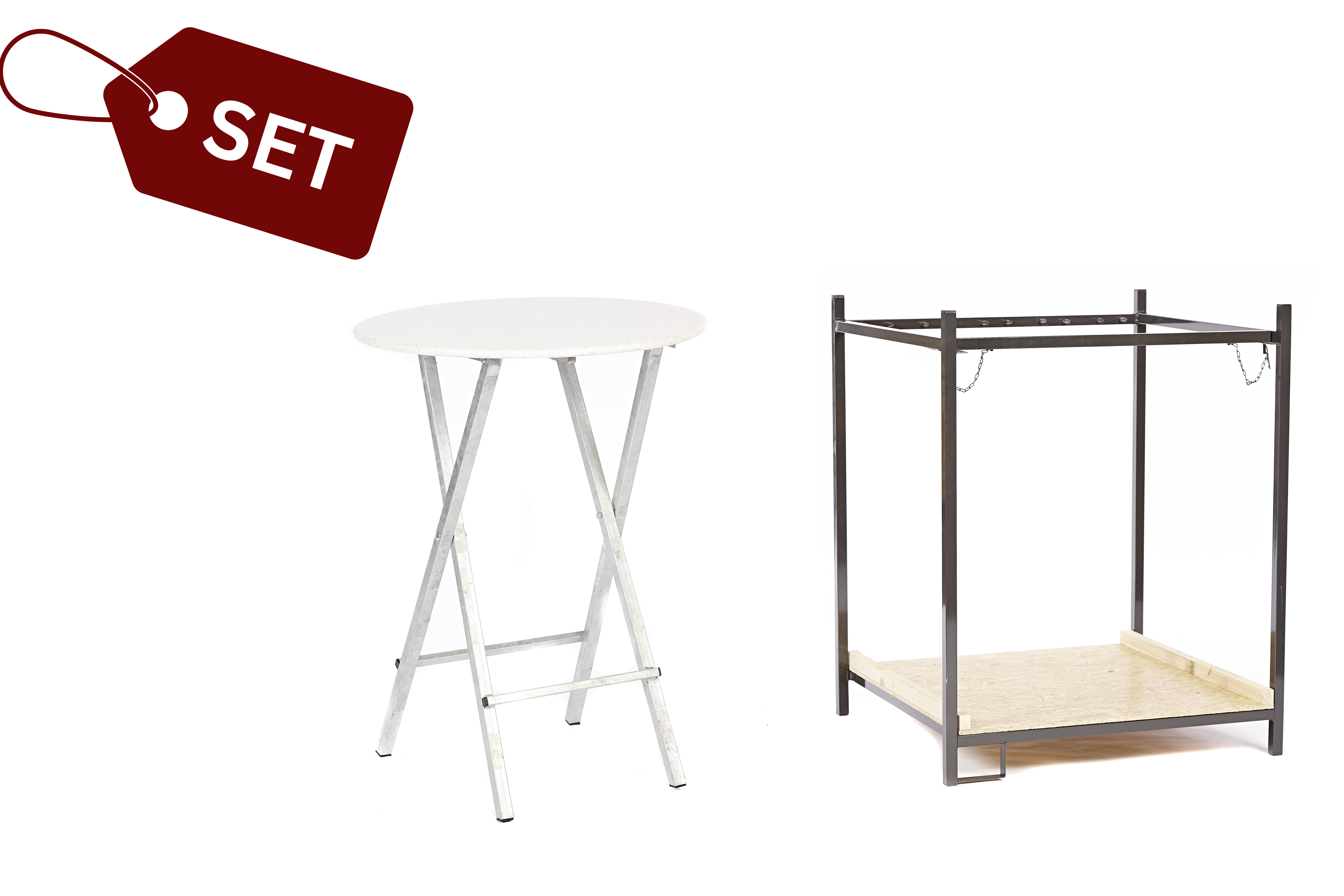 SET: 10 Stehtische Solida + Transportbox Multi