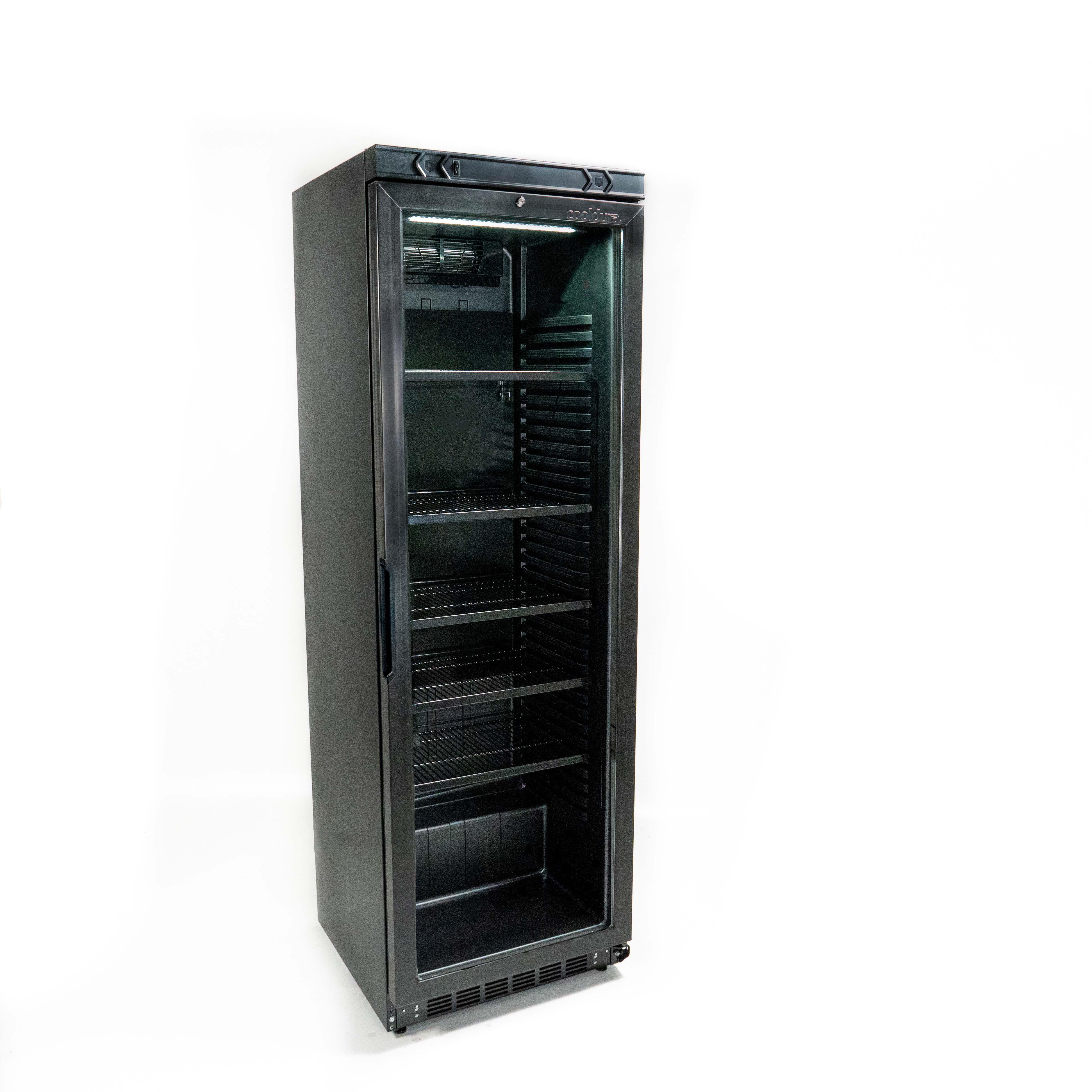 Kühlschrank mit Glastür in schwarz (358 l)