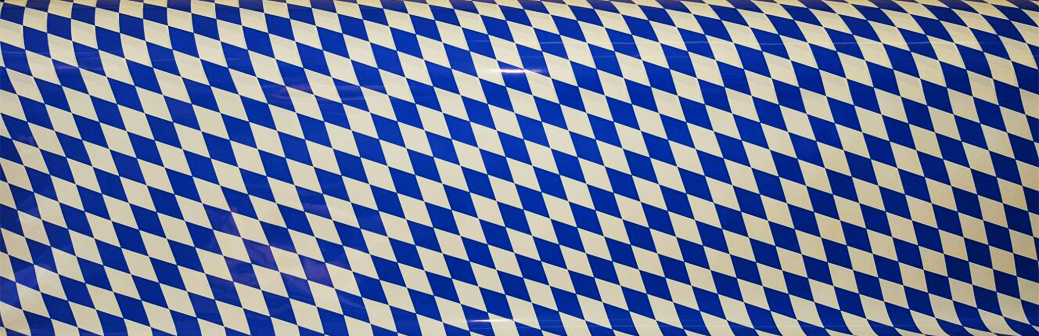 Folientischdecke "Bayrische Raute", blau-weiß, 100m Rolle, 100cm breit
